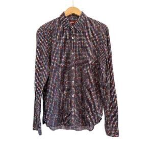 Desigual Button Down Shirt Mens Sz Large Retro 80s Vintage Multicolor